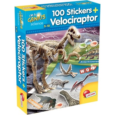 I'M A GENIUS DINO 100 STICKERS VELOCIRAPTOR 60580