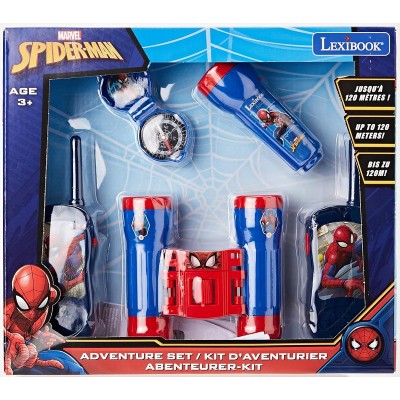 SpiderMan Adventure set with Walkie Talkies up to 120m binoculars and compass RPTW12SP